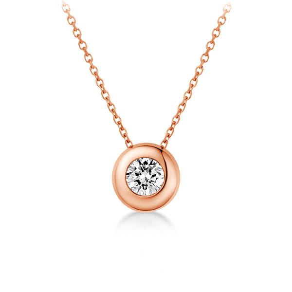 

Simple Rose Gold Design Round Cut Angel Eye Pendant Necklace, White