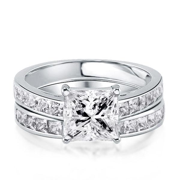 

Italo Classic Princess Created White Sapphire Bridal Set