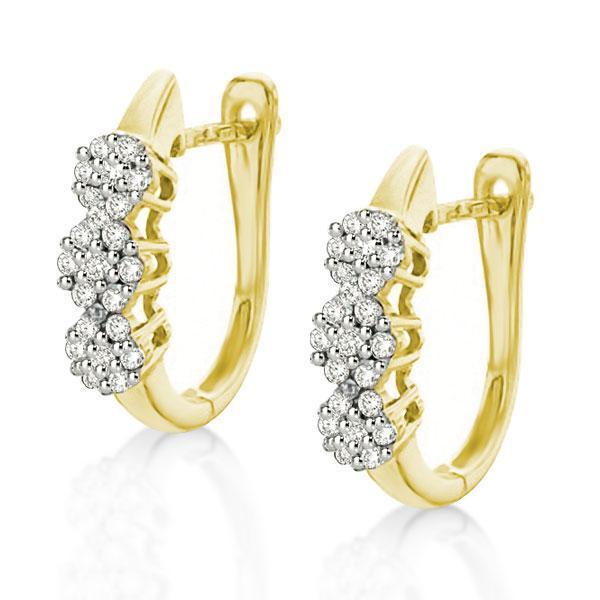 Round Cut Flower Gold Hoop Earrings | Italo Jewelry