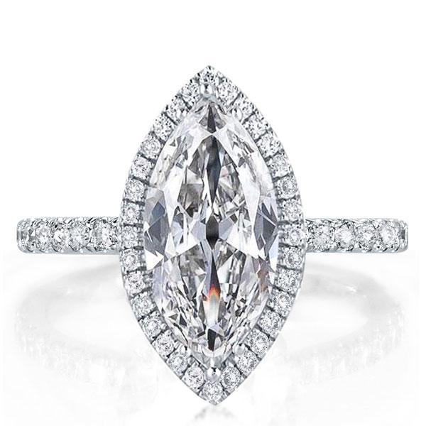 

Classic Halo Marquise Engagement Ring, White