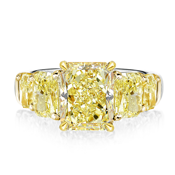 

Five Stone Yellow Topaz Radiant Cut Engagement Ring, White