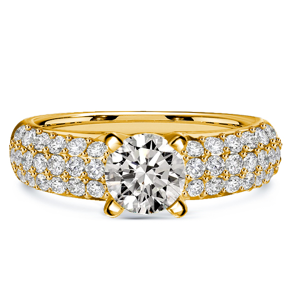 

Italo Pave Setting Round Cut Engagement Ring Promise Ring, White
