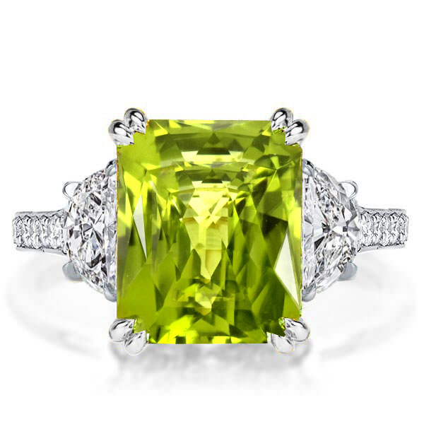 

Italo Radiant Cut Peridot Engagement Ring For Women, White