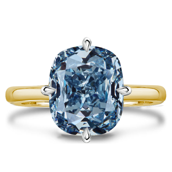 

Italo Blue Topaz Solitaire Cushion Cut Engagement Ring, White