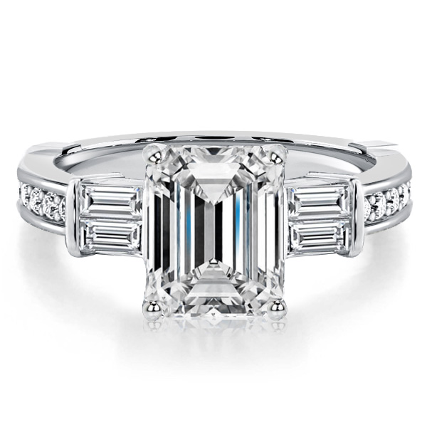 

Italo Five Stone Emerald Cut Engagement Ring, White