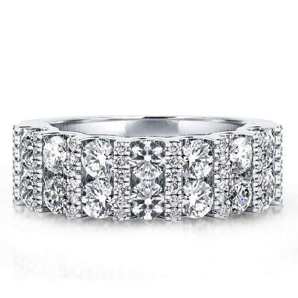 

Italo Double Row Created White Sapphire Wedding Band