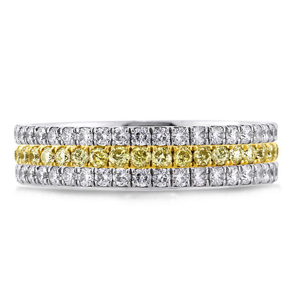 

Yellow Topaz Eternity Band For Women Unique Wedding Band, White