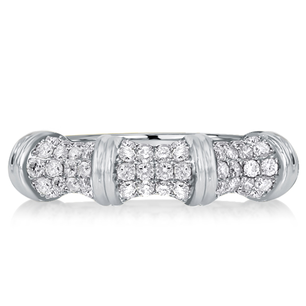 

Italo Unique Round Cut White Sapphire Wedding Band For Women