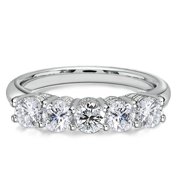 

Italo Classic White Sapphire Half Eternity Round Wedding Band