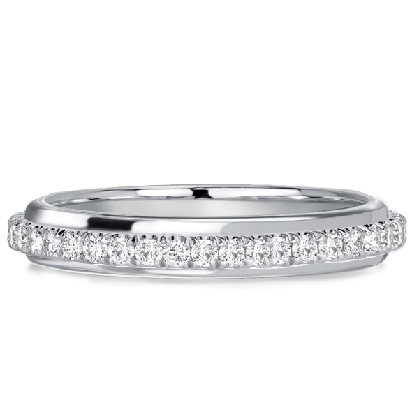 

Italo Pave Wedding Band In Sterling Silver Classic, White