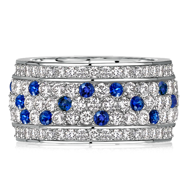 

Italo Pave Setting Blue & White Sapphire Eternity Band