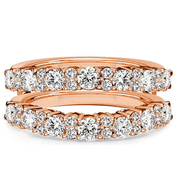 

Italo White Sapphire Round Cut Ring Enhancer In Rose Gold