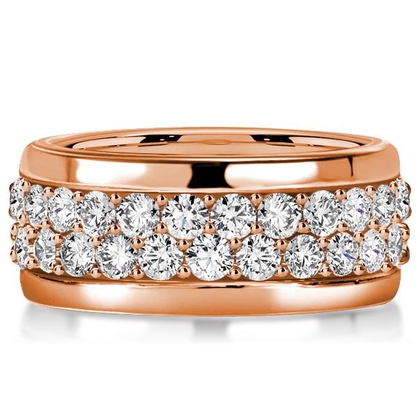 

Italo Rose Gold Micro Pave Eternity Wedding Band For Women, White