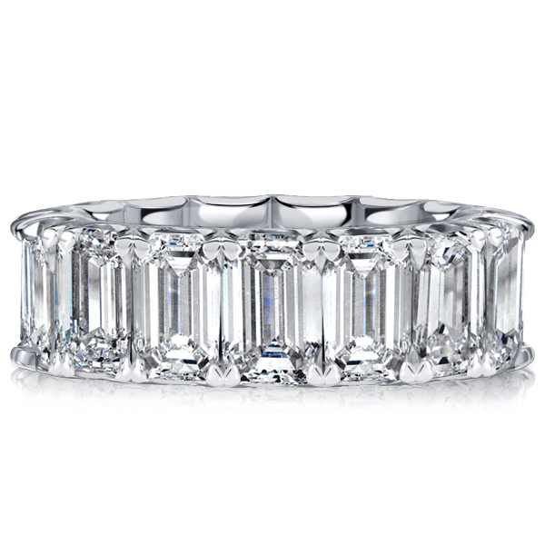 

Italo U-prong Emerald Cut Eternity Wedding Band For Women, White