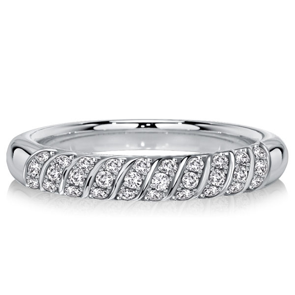 

Italo Swirl White Sapphire Half Eternity Wedding Band