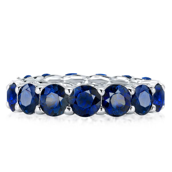 

Italo U-prong Blue Sapphire Eternity Wedding Band For Women, White