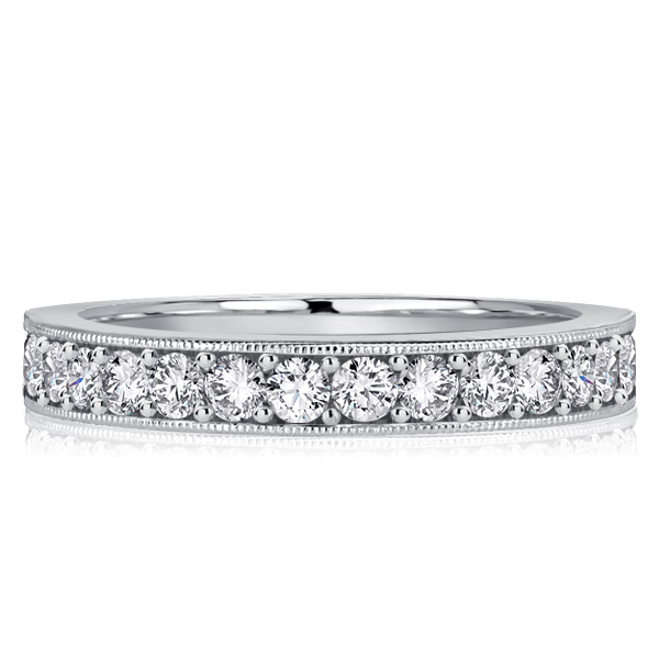 

Italo White Sapphrie Round Cut Half Eternity Classic Band