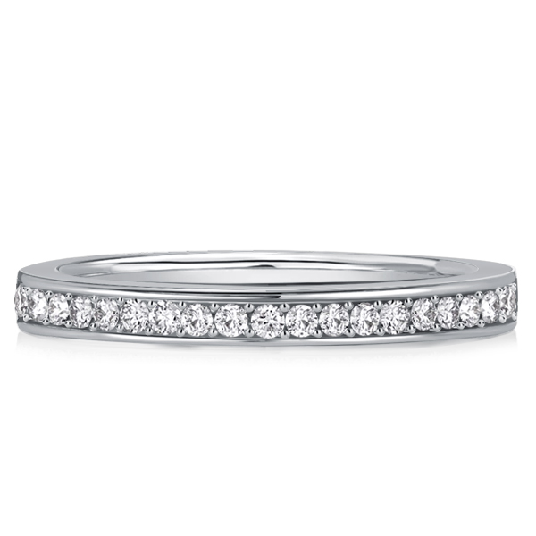 

Italo Channel Setting Round Cut Half Eternity Band, White