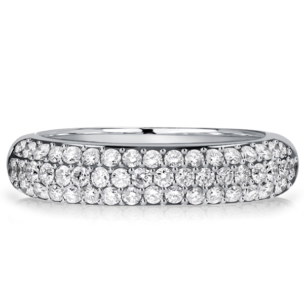 

Italo Micro Pave White Sapphrie Half Eternity Wedding Band