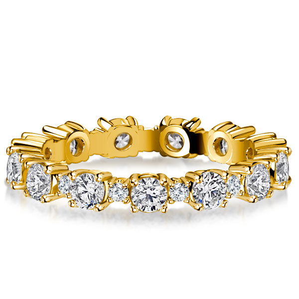 

Italo Golden Round Cut Eternity Band For Women, White