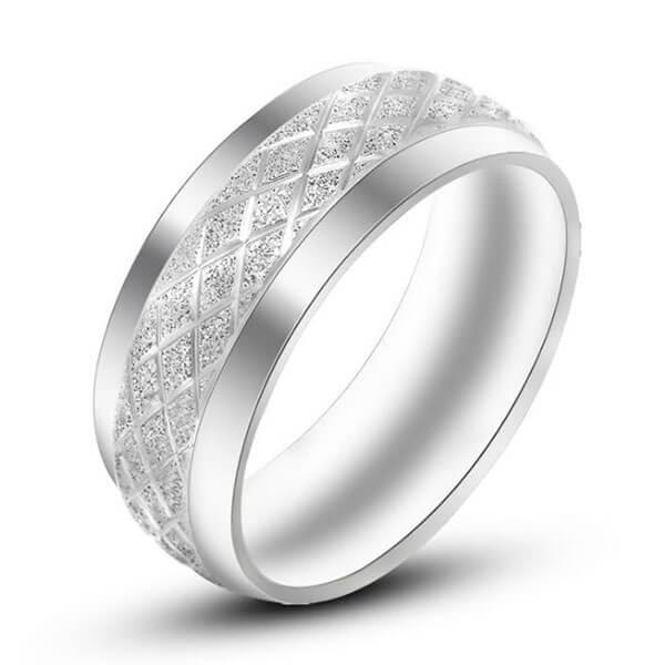 

Italo Intertwined Tungsten Steel Men's Wedding Band, White