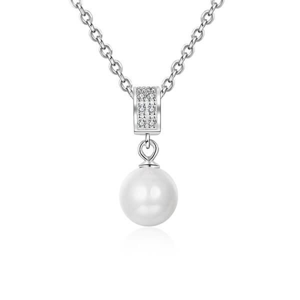 

Italo Classic Pearl Created White Sapphire Pendant Necklace