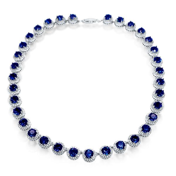 Classic Halo Round Cut Necklace For Women丨Italojewelry