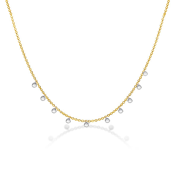 Golden Bezel Round Cut Necklace