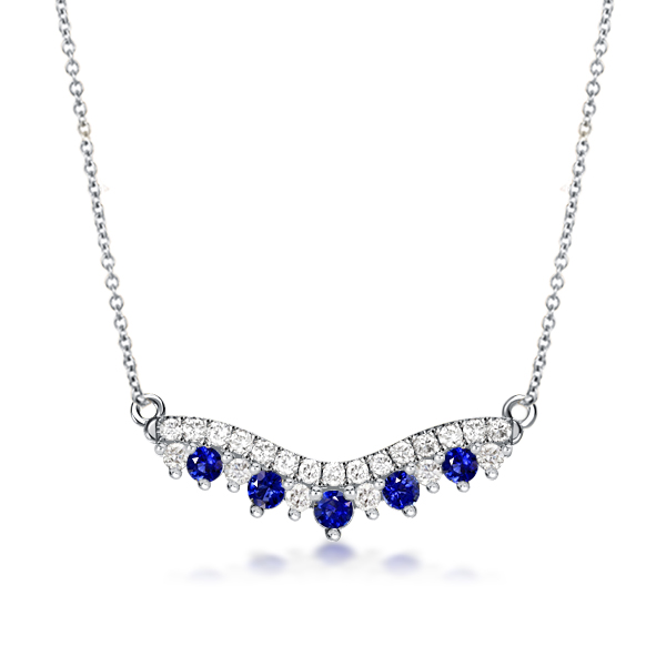 Blue sapphire store bar necklace