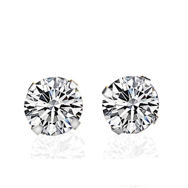 

Italo Round Cut Stud Earrings Silver Earrings For Women, White