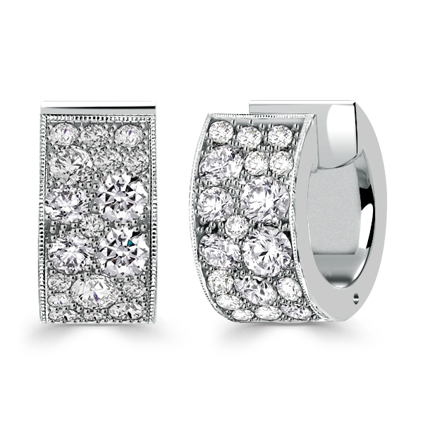 

Italo White Sapphire Earrings Round Cut Hoop Earrings For Women