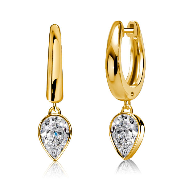 

Italo Pear Cut Hoop Earrings White Sapphire Earrings For Women