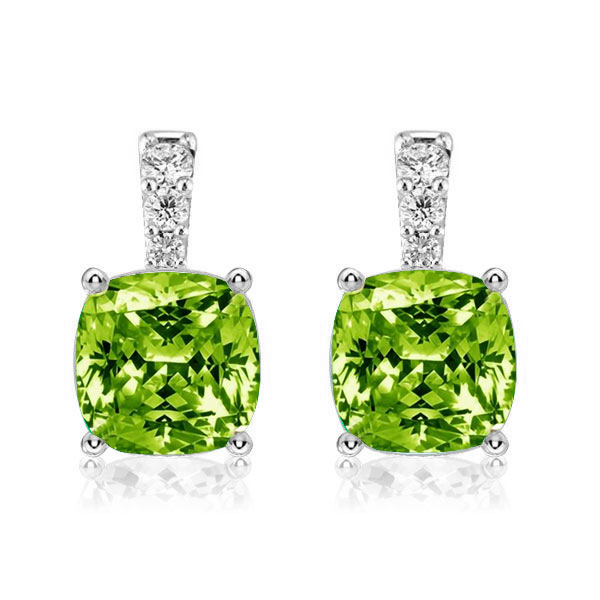 

Italo Peridot Earrings For Women Cushion Cut Drop Earrings, White