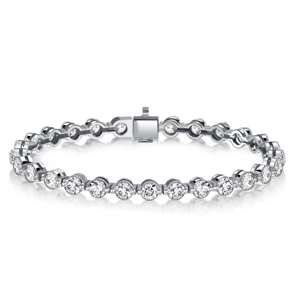 

Italo Round Cut Tennis Bracelet For Women (10.08 CT. TW.), White