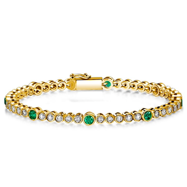 

Italo Bezel Set Emerald Tennis Bracelets For Wedding, White