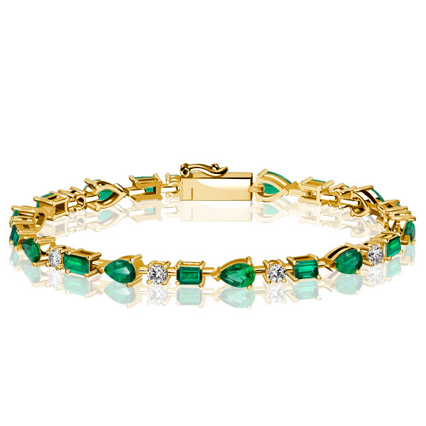 

Italo Golden Emerald Green Pear Shaped Bracelets For Wedding, White