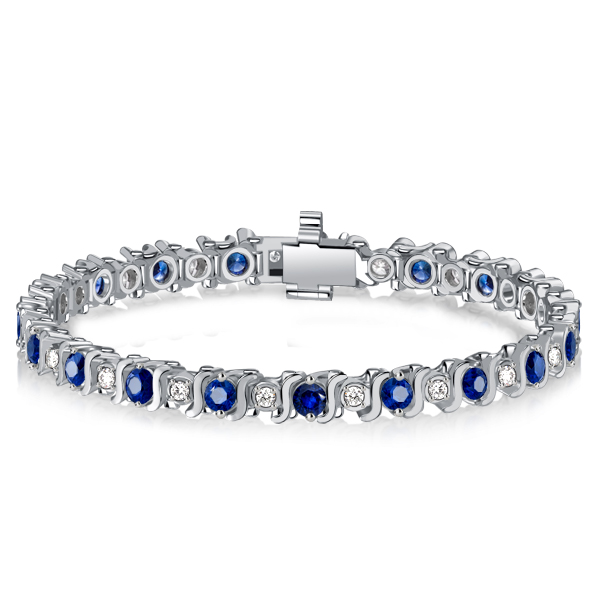 

Italo Curl Blue & White Sapphire Affordable Tennis Bracelet