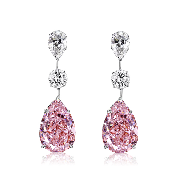 Best Pear Cut Pink Sapphire Drop Earrings For Women | Italo Jewelry