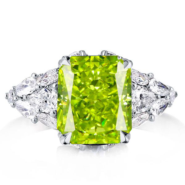 

Italo Peridot Radiant Cut Ring Engagement Ring For Women, White