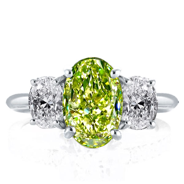 

Italo Peridot Oval Cut White Three Stone Ring Engagement Ring