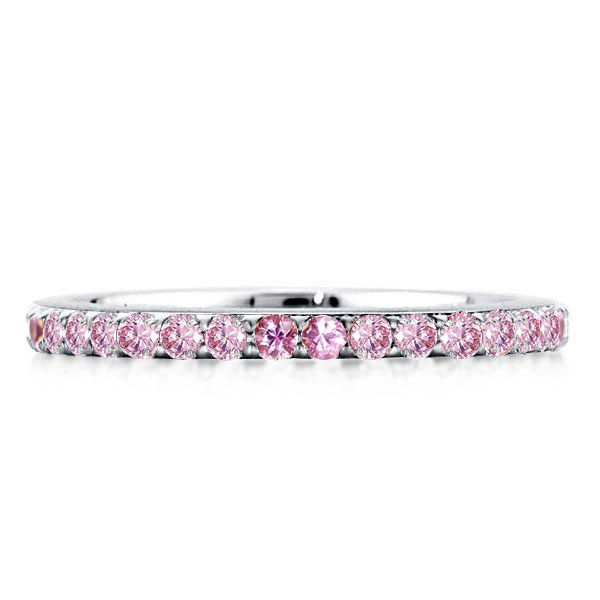 

Italo Shared Prong Pink Sapphire Wedding Band Classic Band, White