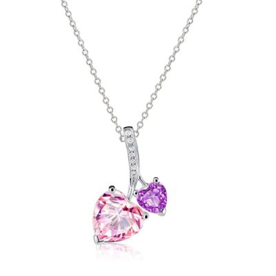 You & Me Heart Design Created Pink & Amethyst <a rel=