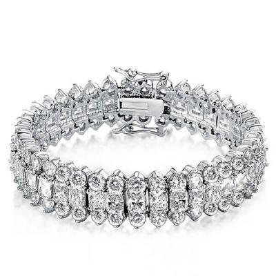 Multi Row Tennis Bracelet For Women In Sterling Silver