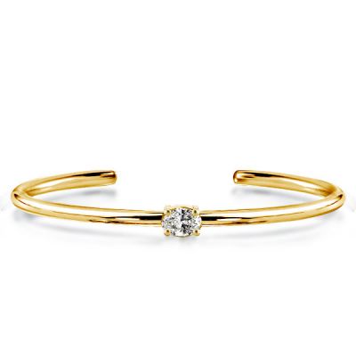 Dainty Oval Cut Cuff Bracelet For Women