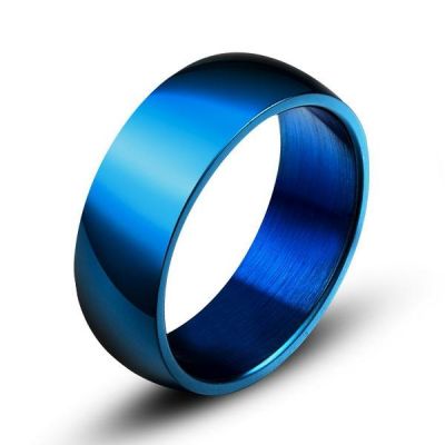 Mens blue deals titanium wedding bands