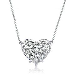 Heart Cut Pendant Necklace For Women In Sterling Silver