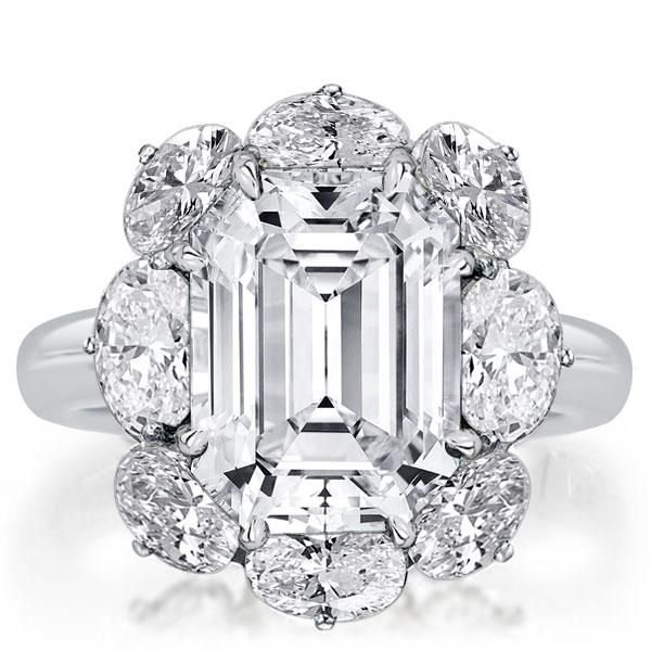 Flower Petal 1 2/5ct. t.w. Emerald Cut Newborn Lab Created Engagement Ring  in 14K White Gold BMRDN313371 - Kesslers Diamonds