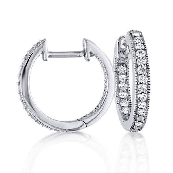 White Sapphire Hoop Earrings丨Italojewelry