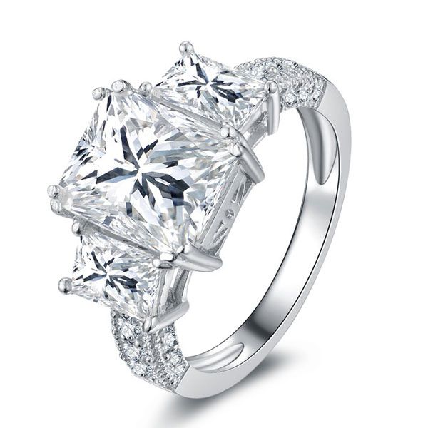 2.5 Carat Cushion Cut Designer Sapphire and Diamond Halo Wedding Ring Set  on 10k White Gold - JeenJewels