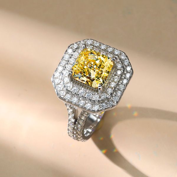 Brilliant hotsell Yellow Sphene & White Topaz Yellow Gold Halo Ring